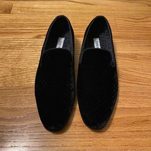 Steve Madden Velvet Loafers, Lifted, Satin Lining, Black, Men’s 9